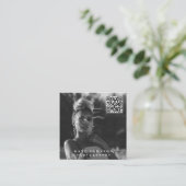 Fotograaf Minimale foto QR Code Sociale media Vierkante Visitekaartje (Staand voorkant)