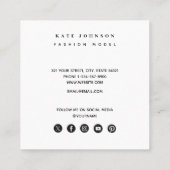 Fotograaf Model Foto's QR-code Social Media Vierkante Visitekaartje (Achterkant)