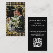 Fotograaf Modern Black & Gold Fotografie Visitekaartje (Voorkant / Achterkant)