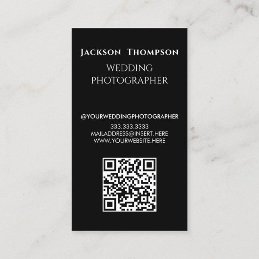 Fotograaf Modern Black & Gold Fotografie Visitekaartje (Achterkant)