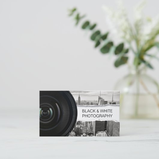 Fotograaf Modern Black & White Photography Visitekaartje (Staand voorkant)