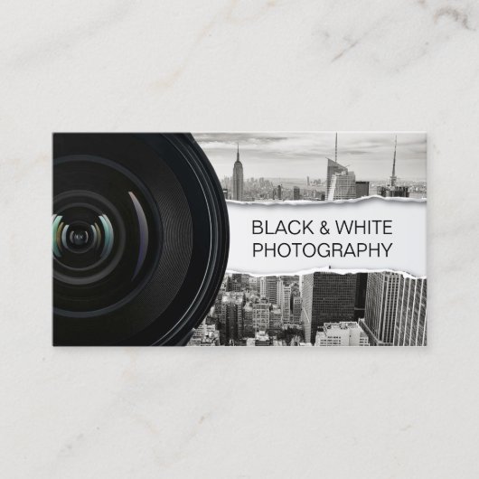 Fotograaf Modern Black & White Photography Visitekaartje (Voorkant)