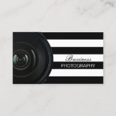 Fotograaf Modern Black & White Stripes Visitekaartje (Voorkant)