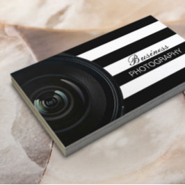 Fotograaf Modern Black & White Stripes Visitekaartje