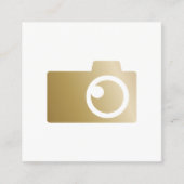 Fotograaf Modern Gold Camera Logo Fotografie Vierkante Visitekaartje (Voorkant)