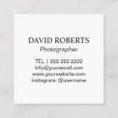 Fotograaf Modern Gold Camera Logo Fotografie Vierkante Visitekaartje (Achterkant)