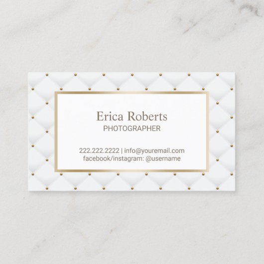 Fotograaf Modern Gold Camera Luxe Visitekaartje (Achterkant)