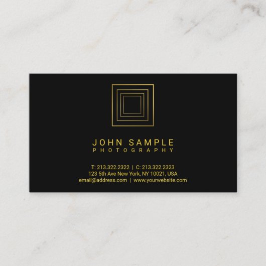 Fotograaf Modern Gold Look Fotografie Luxe Visitekaartje (Voorkant)
