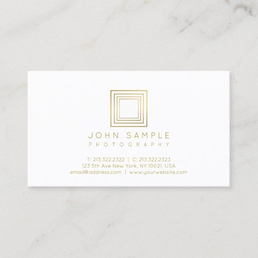 Fotograaf Modern Gold look Stijlvol fotografie Visitekaartje (Voorkant)