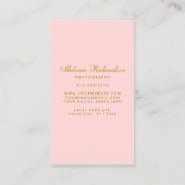 Fotograaf Modern Gold Script Foto Visitekaartje (Achterkant)