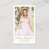 Fotograaf Modern Gold Script Foto Visitekaartje (Voorkant)