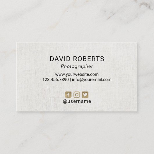 Fotograaf Modern Gold Stroke Fotografie Visitekaartje (Achterkant)