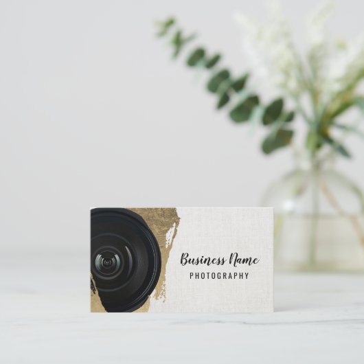 Fotograaf Modern Gold Stroke Fotografie Visitekaartje (Staand voorkant)