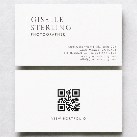 Fotograaf Modern Professionele QR-code Visitekaartje