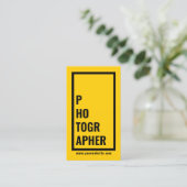 Fotograaf Modern Yellow Bold Border Visitekaartje (Staand voorkant)