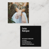 Fotograaf moderne foto eenvoudig zwart-wit vierkante visitekaartje (Voorkant / Achterkant)