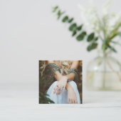 Fotograaf moderne foto eenvoudig zwart-wit vierkante visitekaartje (Staand voorkant)