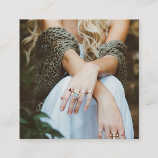 Fotograaf moderne foto eenvoudig zwart-wit vierkante visitekaartje (Voorkant)