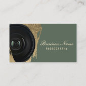 Fotograaf Moderne Groene & Gouden Fotografie Visitekaartje (Voorkant)