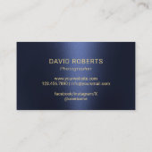 Fotograaf Moderne marine & gouden lens fotografie Visitekaartje (Achterkant)