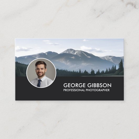 Fotograaf Moderne Minimale QR-code Slank Zwart Visitekaartje (Voorkant)