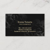 Fotograaf Monogram Gold Shutter Black Floral Visitekaartje (Achterkant)