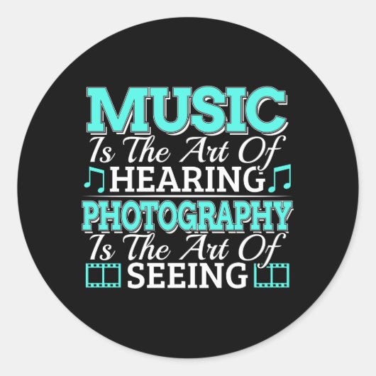 Fotograaf muzikant - Inspirerend citaat Ronde Sticker (Voorkant)
