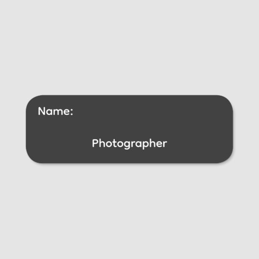 Fotograaf Naam Pinback Naamplaatje (Voorkant)
