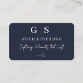 Fotograaf Navy Blue Monogram Visitekaartje (Voorkant)