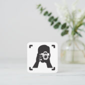 Fotograaf neemt Afbeelding Vierkante Visitekaartje (Staand voorkant)