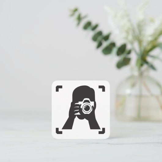 Fotograaf neemt Afbeelding Vierkante Visitekaartje (Staand voorkant)