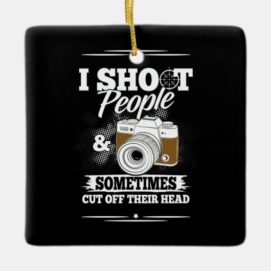 Fotograaf neemt elke dag mensen mee keramisch ornament (Voorkant)