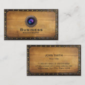 Fotograaf  omwoeld oud hout Steampunk Visitekaartje (Voorkant / Achterkant)