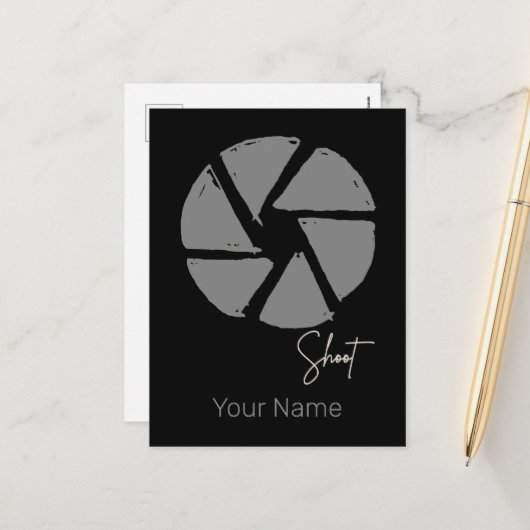 Fotograaf Ontwerp  Aperture Retro Camera Feestdagenkaart (Voorkant / Achterkant in situ)