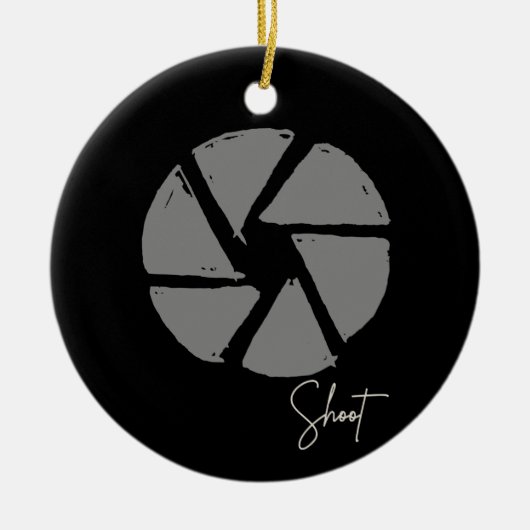 Fotograaf Ontwerp Aperture Retro Camera Keramisch Ornament (Voorkant)