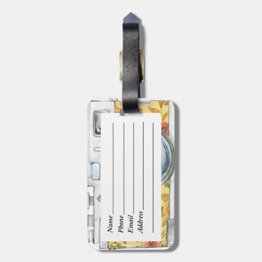 Fotograaf op Duty camera-ontwerp Bagagelabel (Achterkant verticaal)