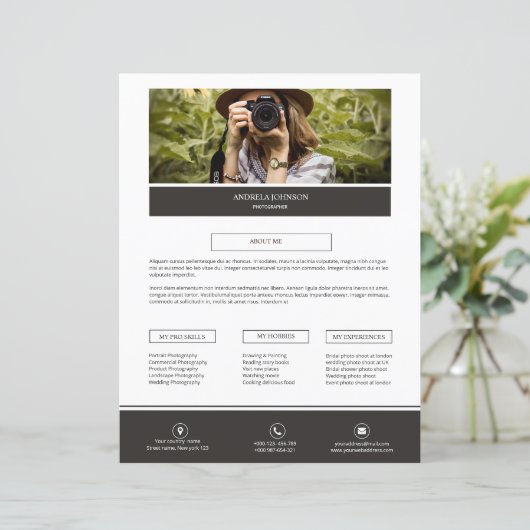 Fotograaf over mij Pagina sjabloon (Staand voorkant)