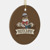 Fotograaf Owl met camera Keramisch Ornament (Rechts)