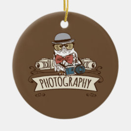 Fotograaf Owl met camera Keramisch Ornament