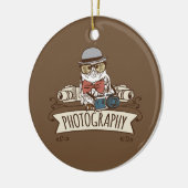 Fotograaf Owl met camera Keramisch Ornament (Links)