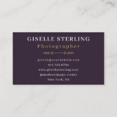 Fotograaf Paarse Gouden Moderne Waterverf Visitekaartje (Achterkant)