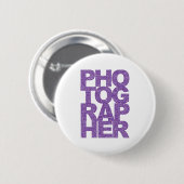 Fotograaf - Paarse tekst Ronde Button 5,7 Cm (Voorkant /achterkant)