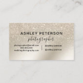 fotograaf parelglitter ivoor ombre metallic visitekaartje (Achterkant)