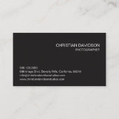 Fotograaf, pas aan met foto's, zwart, strak visitekaartje (Achterkant)