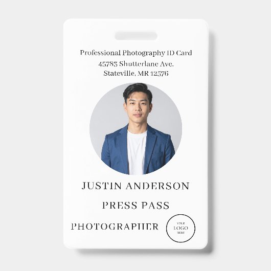 Fotograaf Pers Journalist Id-kaart Aangepaste Badg Badge (Voorzijde)