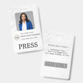 Fotograaf Pers Journalist ID-kaart Aangepaste Badg Badge (Voor- en achterkant)