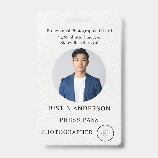 Fotograaf Pers Journalist Id-kaart Aangepaste Badg Badge (Voorzijde)