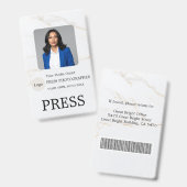 Fotograaf Pers Journalist Id Kaart Aangepaste Badg Badge (Voor- en achterkant)