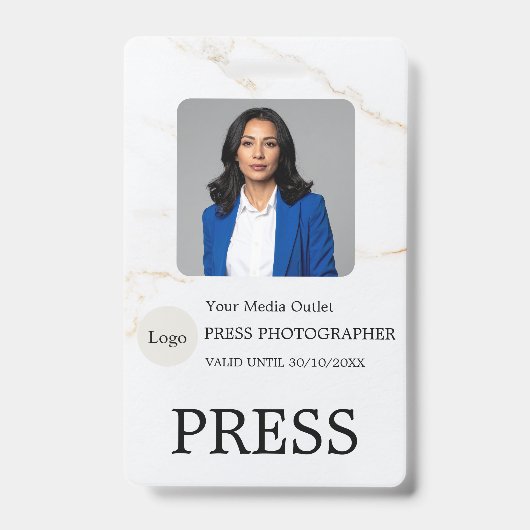 Fotograaf Pers Journalist Id Kaart Aangepaste Badg Badge (Voorzijde)