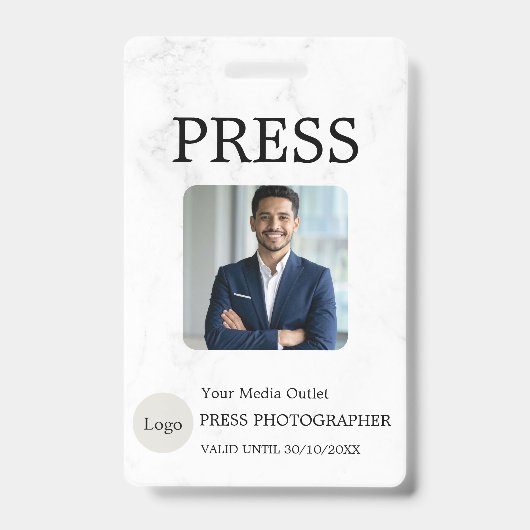 Fotograaf Pers Journalist Id-kaart Aangepaste Badg Badge (Voorzijde)